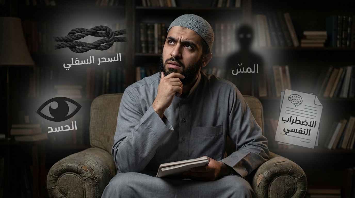 الفرق بين السحر السفلي والحسد والمسّ والاضطرابات النفسية