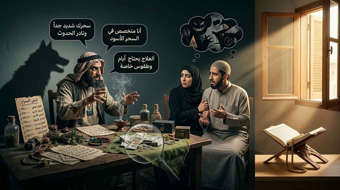 الأساليب التي يستغل بها السحرة خوف الناس من السحر الأسود