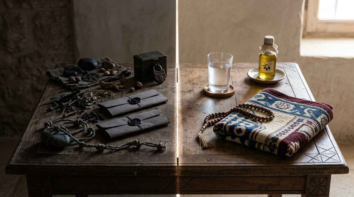 الفرق بين السحر الابيض والاخضر والرقية الشرعية