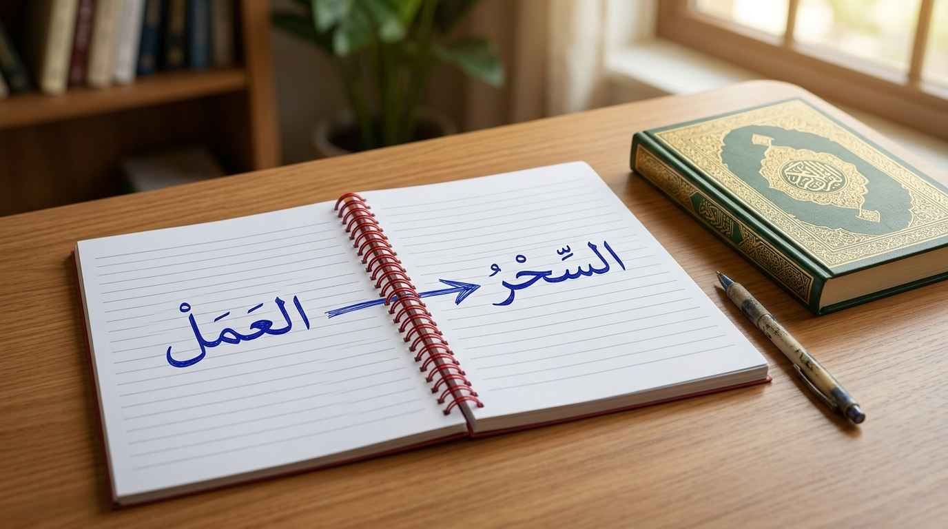ما الفرق بين السحر والعمل من حيث الطريقة المتداولة بين الناس؟