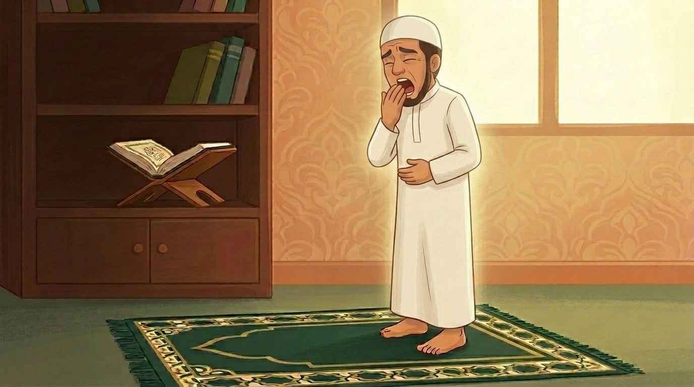 آداب التثاؤب في الصلاة كما وردت في السنة
