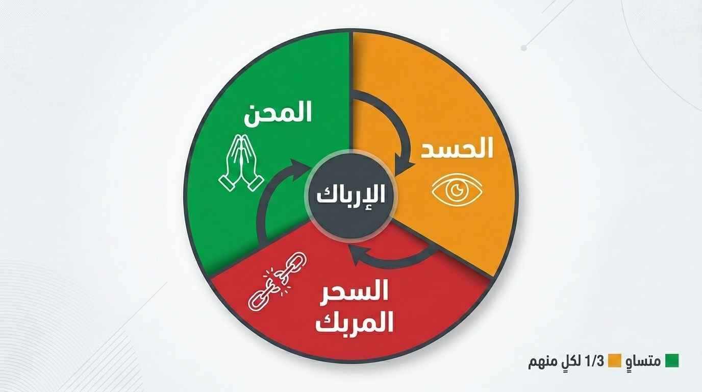 الفرق بين سحر تعطيل الأمور والحسد والابتلاء