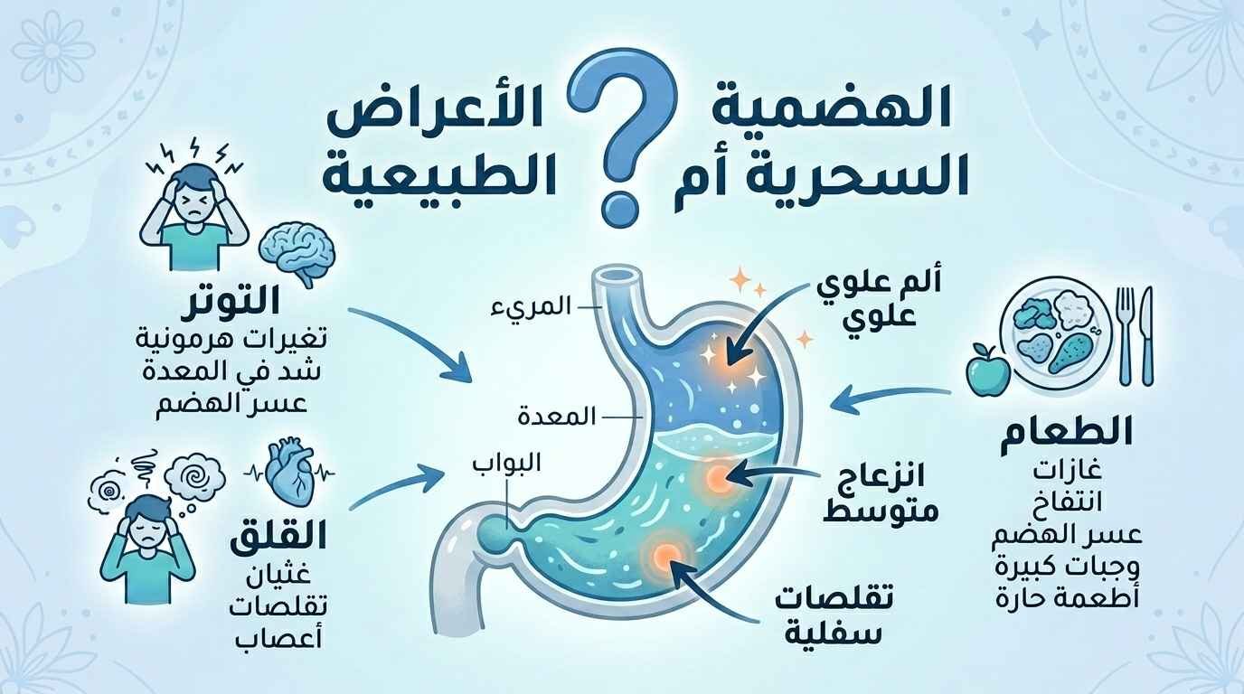متى تكون الأعراض بسبب توتر أو مرض هضمي لا سحر