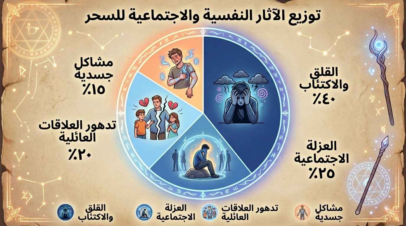 ما الآثار النفسية والاجتماعية لعمل السحر على الضحية؟