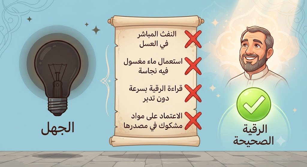 أخطاء شائعة في رقية الماء والزيت والعسل