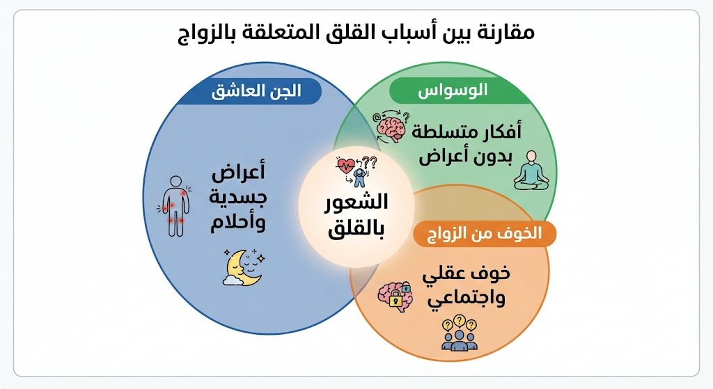 الفرق بين الجن العاشق والوسواس الجنسي أو الخوف من الزواج
