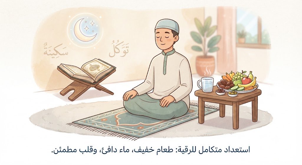 الرقية مع تنظيم الطعام وتقليل التوتر