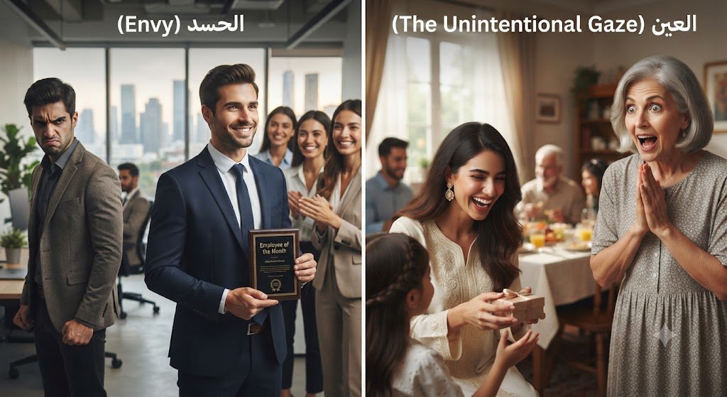 هل كل عين حسد وهل كل حسد يصيب بالعين